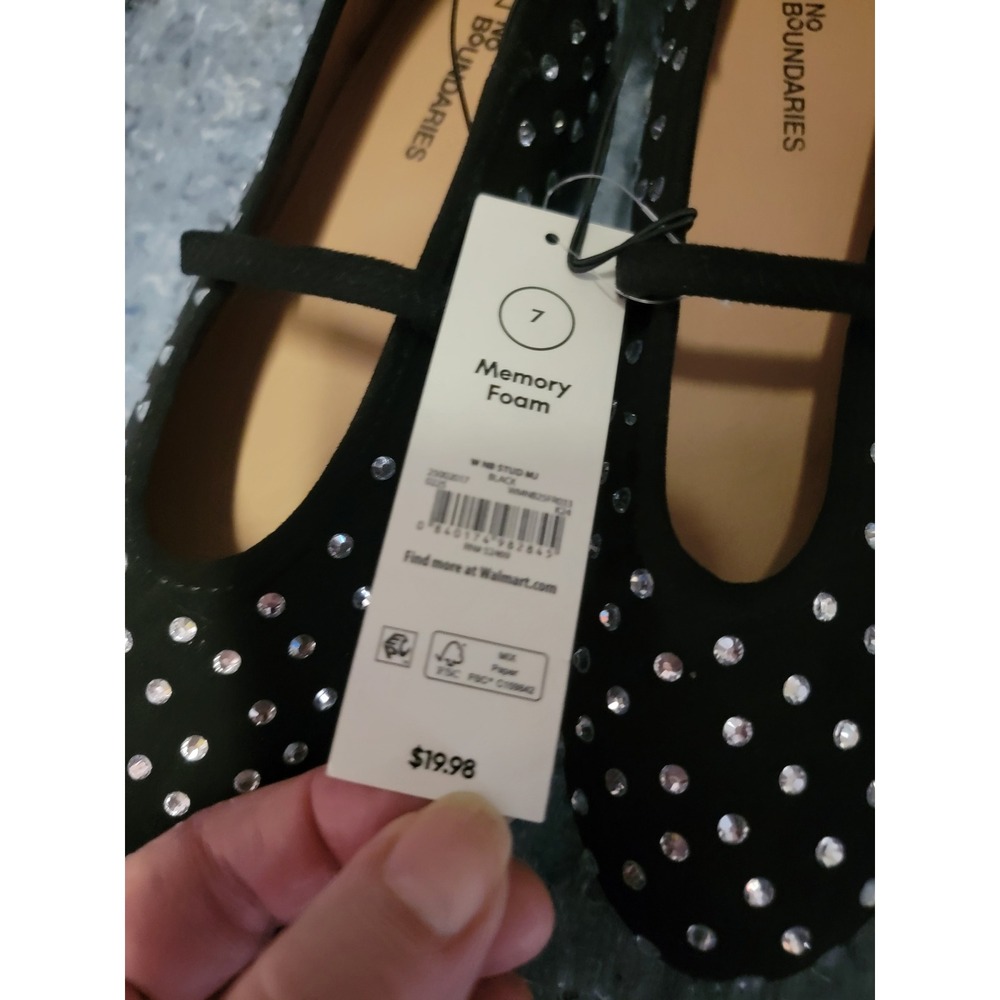 No Boundries Memory Foam Studded Black Size 7‎ - Picture 2 of 10